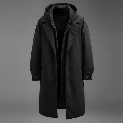 Men's Waterproof Hooded Trench Coat, Long Rain Jacket for City and Travel 2