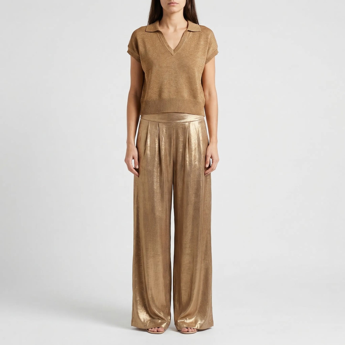 Metallic Shimmer Co-Ord Set For Women - Leigh