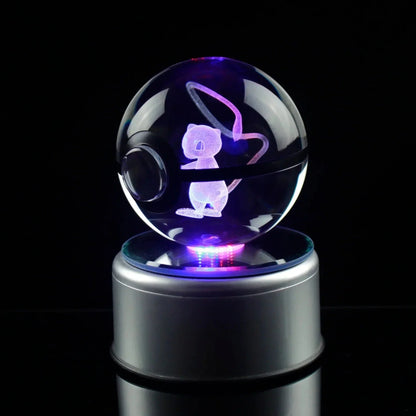 AA OUTOF STOCK Kristall-Pokékugel mit LED-Standfuß – Interaktives Sammelspielzeug
