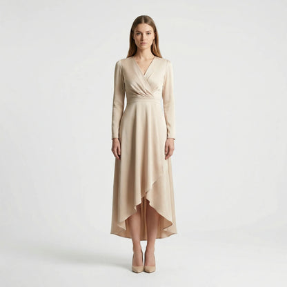 Midi Kleid Mit V Ausschnitt - Marleen