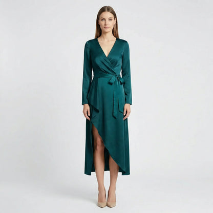 Midi Kleid Mit V Ausschnitt - Marleen