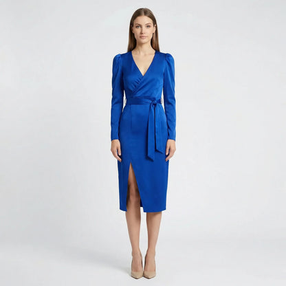 Midi Kleid Mit V Ausschnitt - Marleen