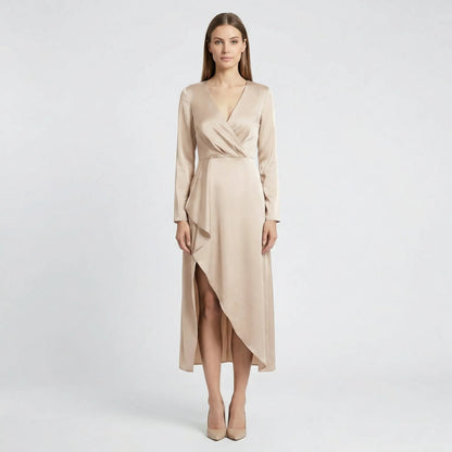 Midi Kleid Mit V Ausschnitt - Marleen