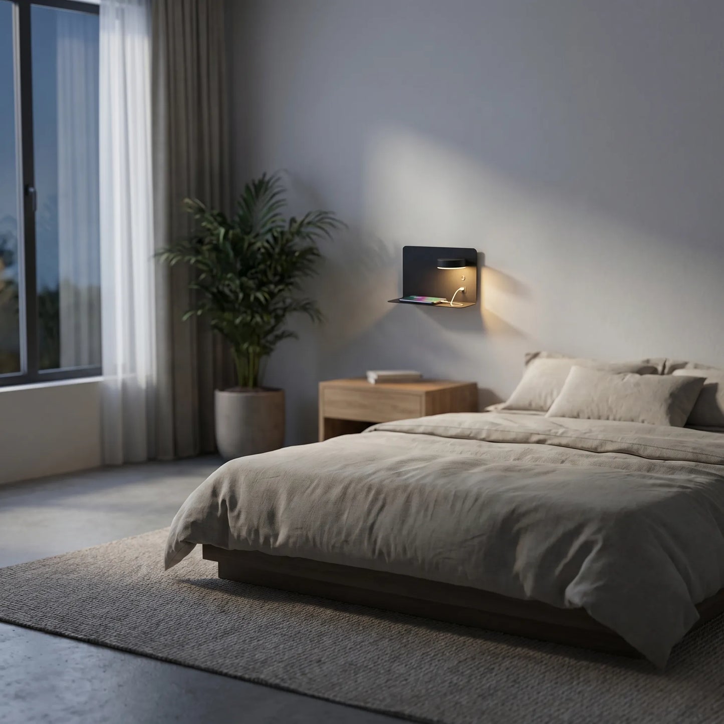 Minimalist LED Wall Light With USB Port -  Lumivex