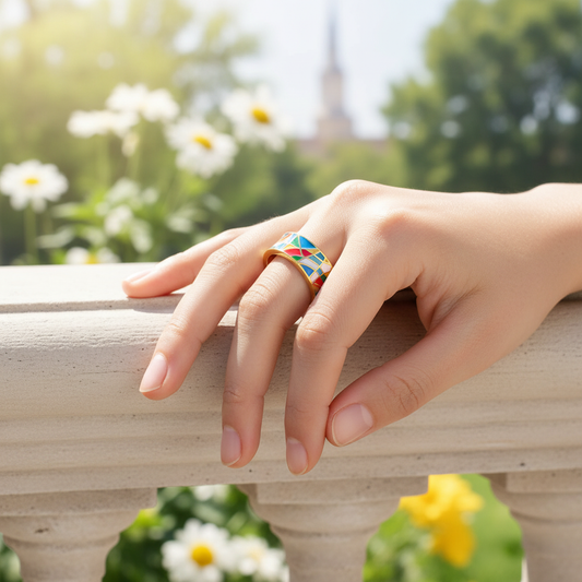 Minimalistischer Zirkonaring - EnamelJewelry 