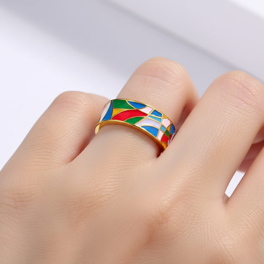 Minimalistischer Zirkonaring - EnamelJewelry 