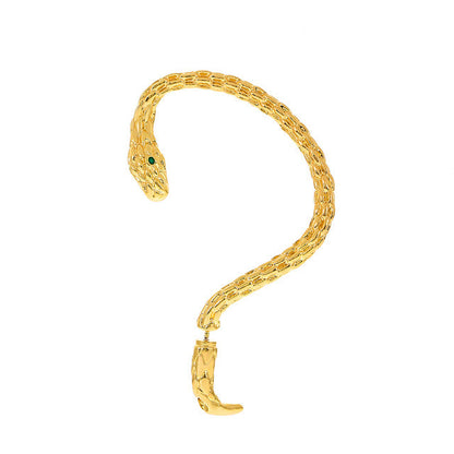 Goldener Schlangen-Ohrring, Vintage Gothic Punk Stil, Zirkon, für Frauen, modisch und elegant.