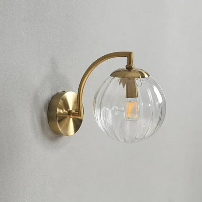 Moderne LED-Wandleuchte, Glas, goldfarben, nordisches Design, Wohnzimmer, Schlafzimmer.