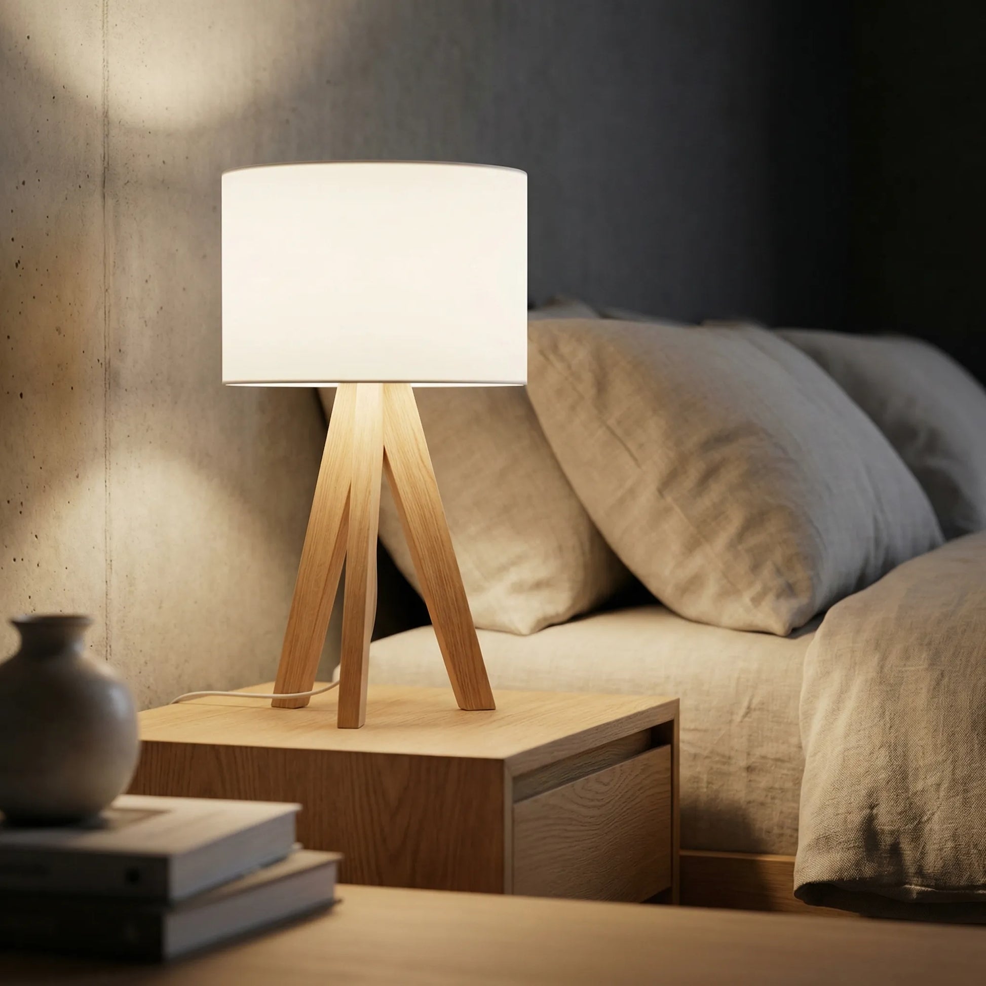 Modern Wooden Standing Table Lamp -  Sylvano