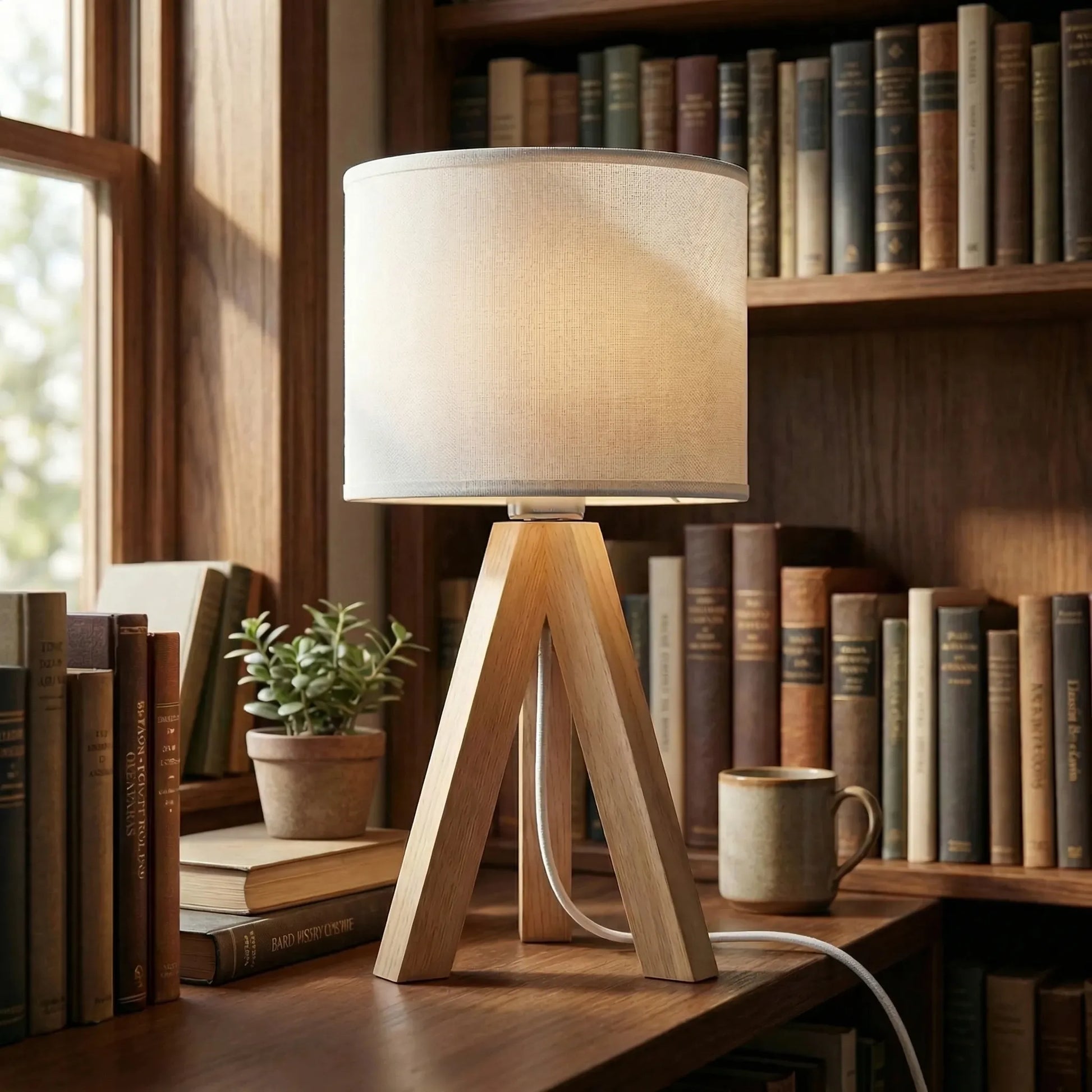 Modern Wooden Standing Table Lamp -  Sylvano