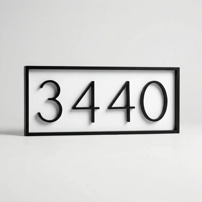Modern Zwart Huisnummerbord - Zifrova