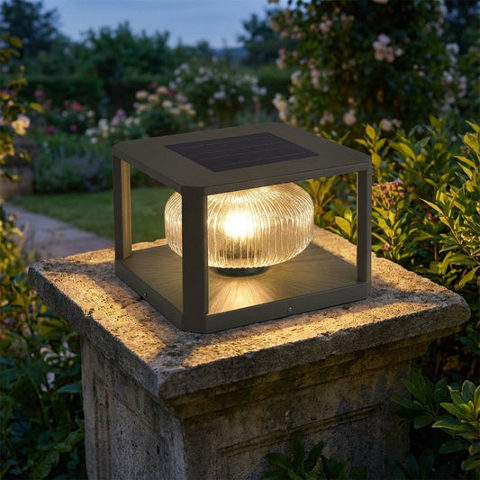 Modern Cube Post Light -  Solaraeon