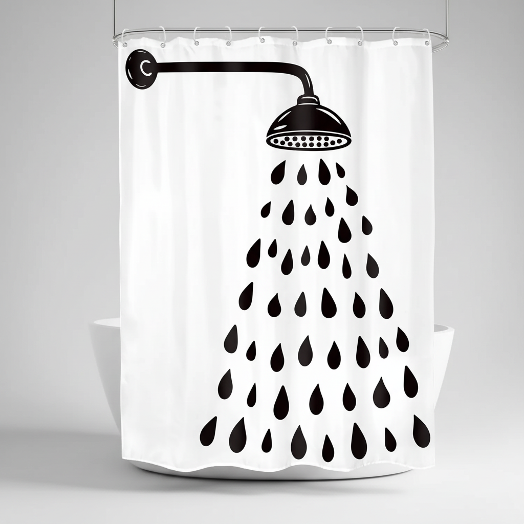 Moderne Baddekoration Polyestervorhang - Showerlyn