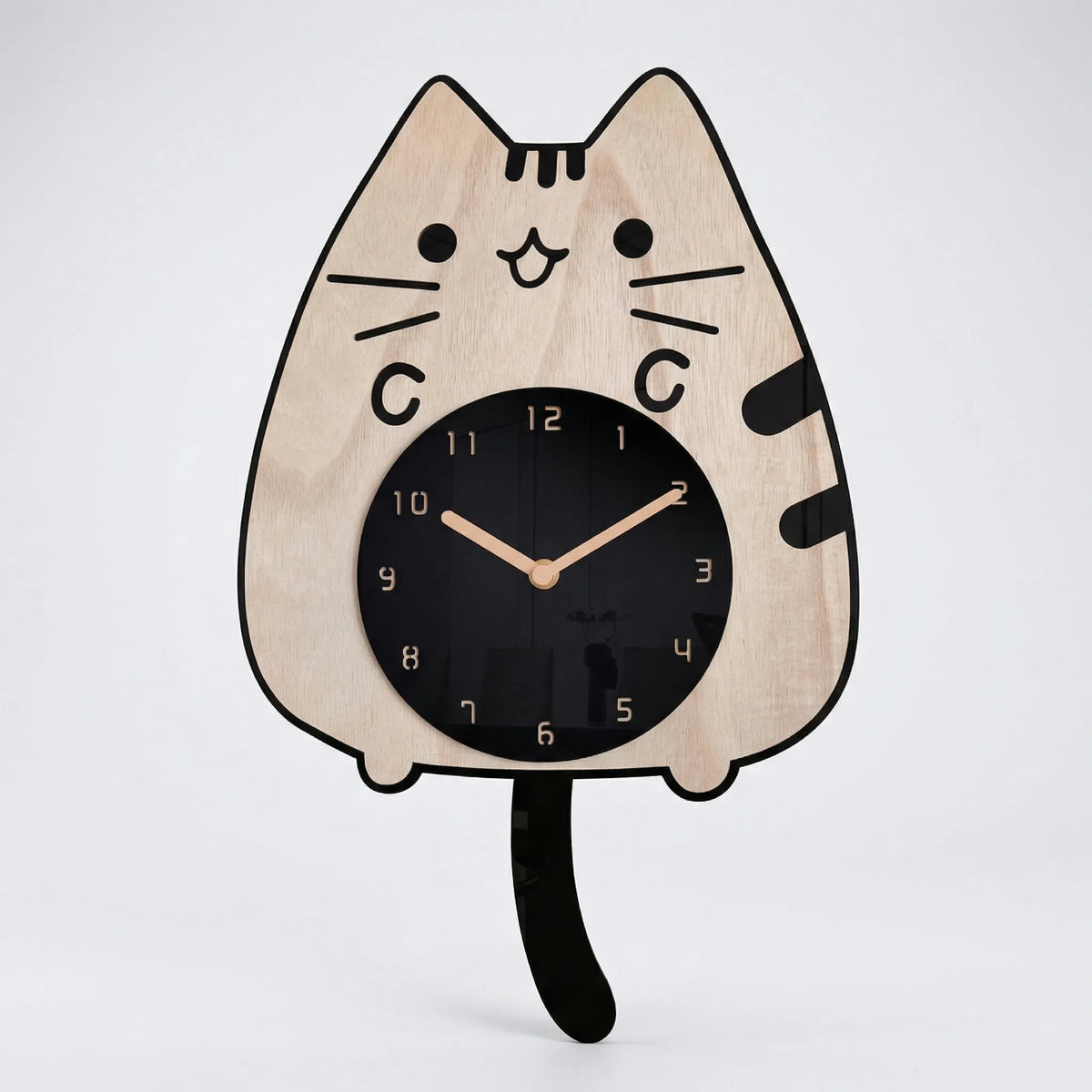 Motiv-Wanduhr Katze - Purrwiggle