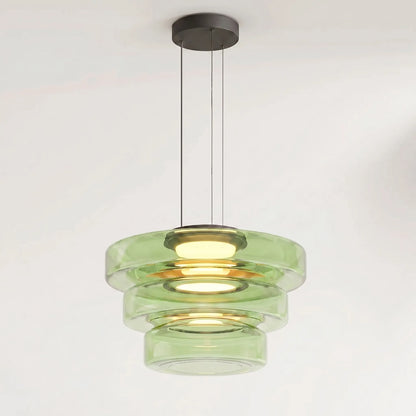 Multi-Tier Tinted Glass Pendant Light -  Halora