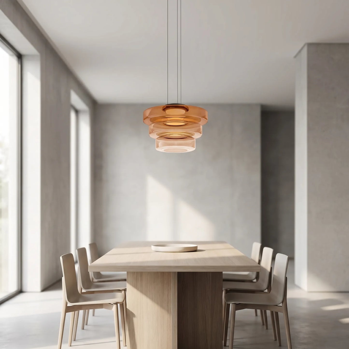 Multi-Tier Tinted Glass Pendant Light -  Halora