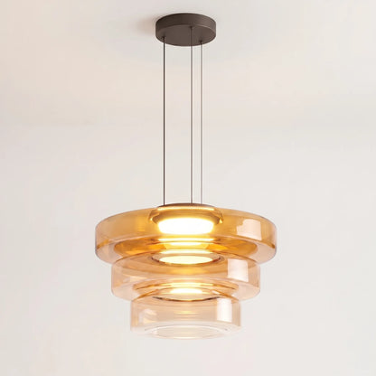 Multi-Tier Tinted Glass Pendant Light -  Halora