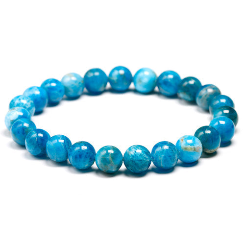 Armband aus natürlichen blauen Apatit-Perlen, 6mm, 8mm, 10mm, für Meditation, Unisex.