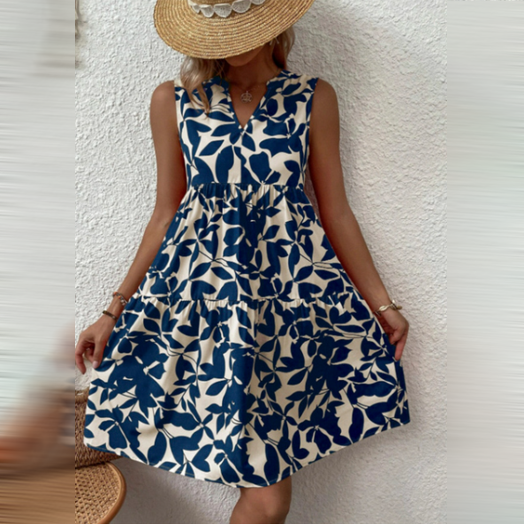 Boho-Sommerkleid mit Muster und V-Ausschnitt – Yalina