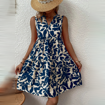 Boho-Sommerkleid mit Muster und V-Ausschnitt – Yalina