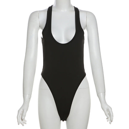 Stilvoller Damen Badeanzug mit tiefem Rundhals & figurbetontem Schnitt – Noa