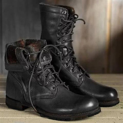 Women's Lace-Up Combat Boots with Supportive Sole 2