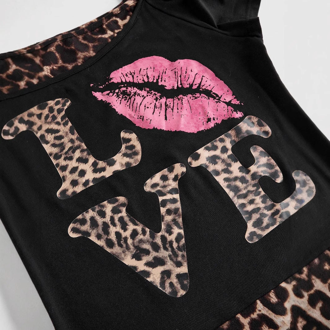 Trendy Damen Off-Shoulder Shirt mit Leopardenprint – Zaria