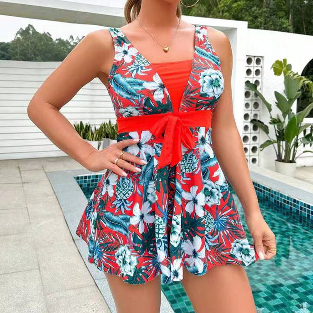 Trendiger Tankini mit Print und Rock mit Schlitz - Zamira