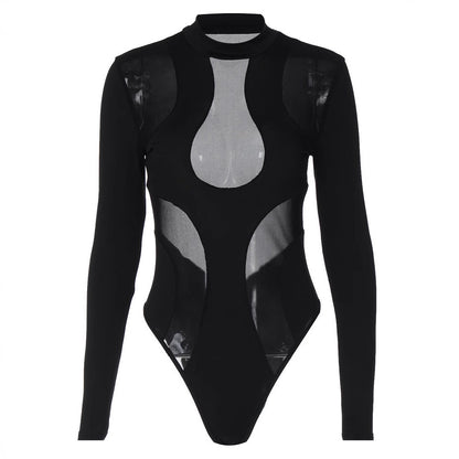 Trendiger Damen Bodysuit mit Cut-Outs & Mesh-Einsätzen – Nayeli