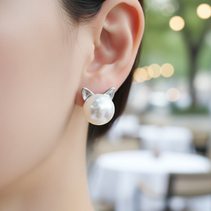 Ohrringe Mit Katzensilhouette - CatPearl 