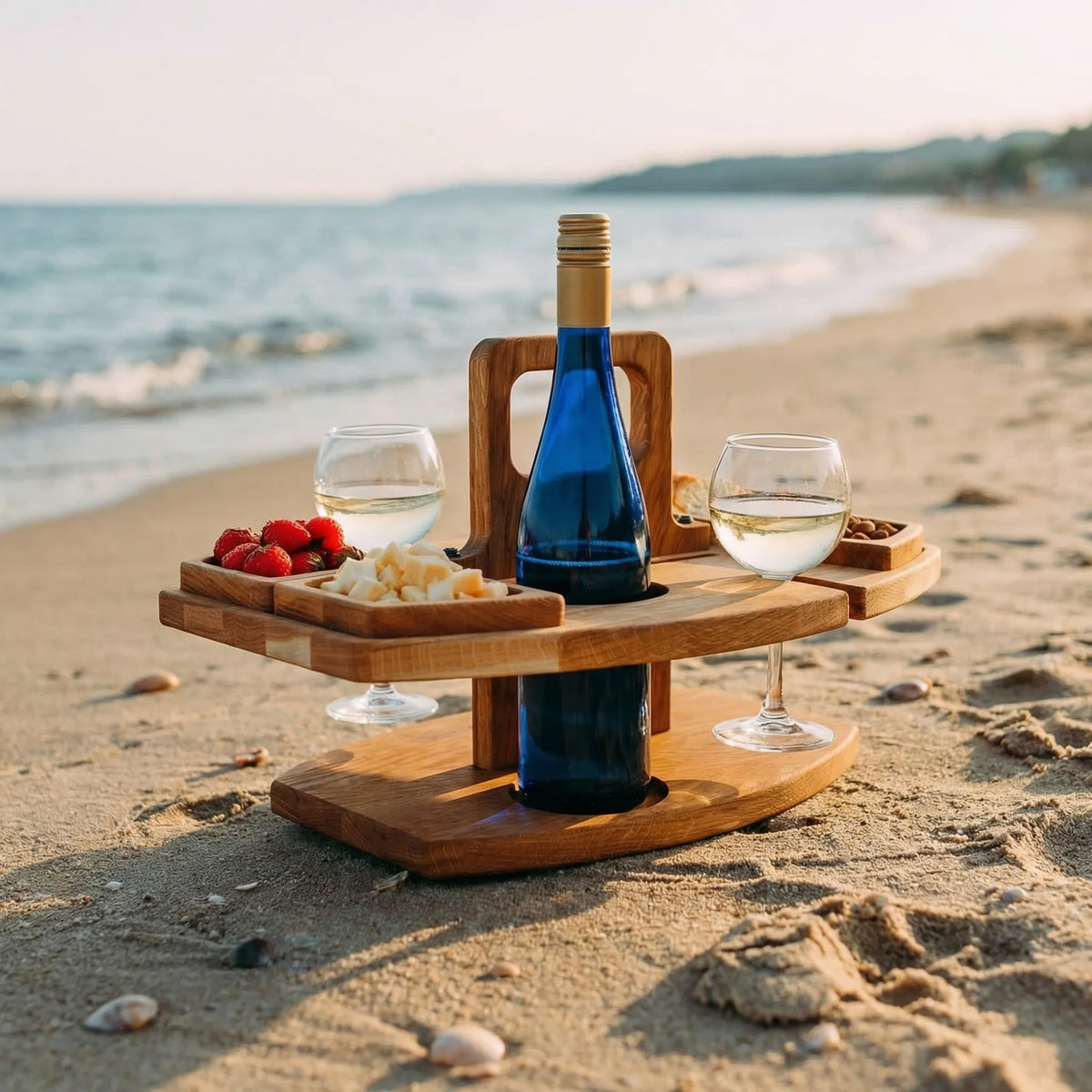 Opvouwbare Picknicktafel Met Wijnhouder - Picktavio