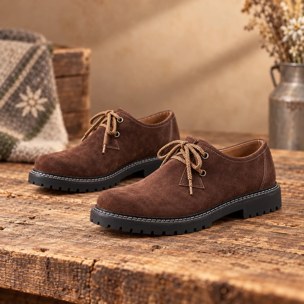 Original Haferlschuhe Aus Wildleder – Schlichtes Trachtenfest