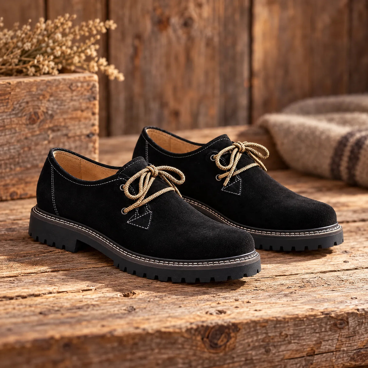 Original Haferlschuhe Aus Wildleder – Schlichtes Trachtenfest
