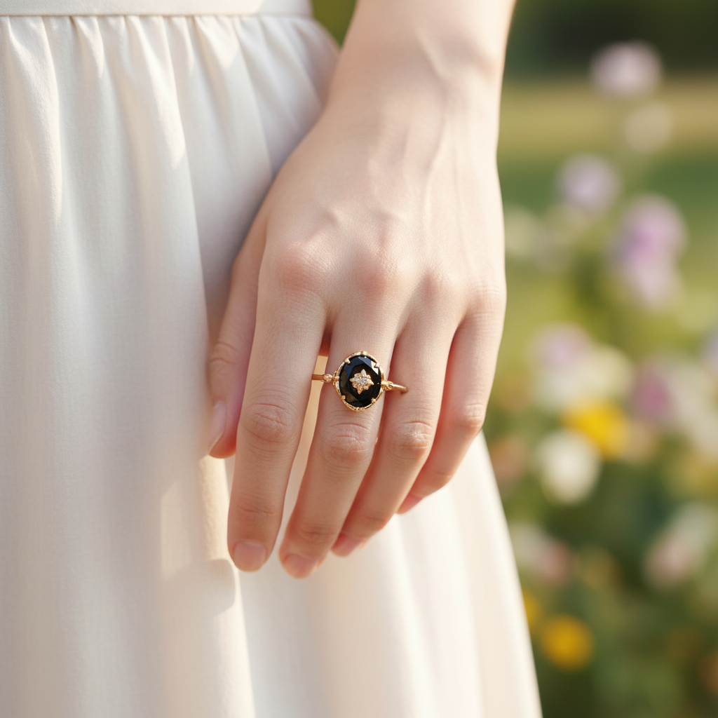 Ovaler Achat-Ring - BlackGlamour 