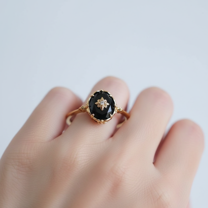 Ovaler Achat-Ring - BlackGlamour 