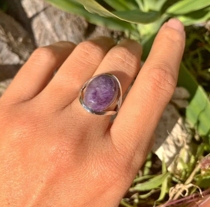 Ovaler Amethystring - AuraRing 