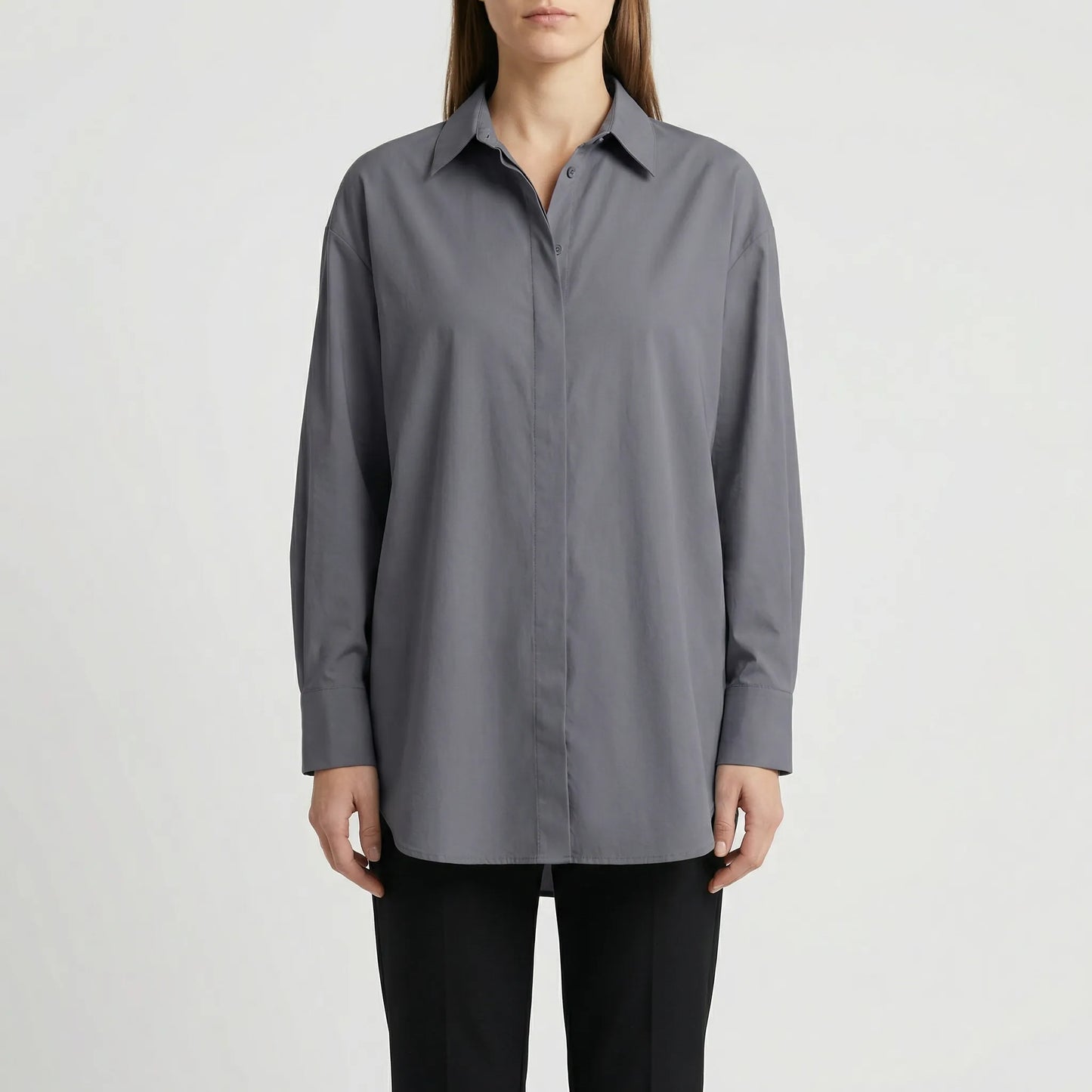 Oversized Blouse Met Omgeslagen Kraag - Blanca
