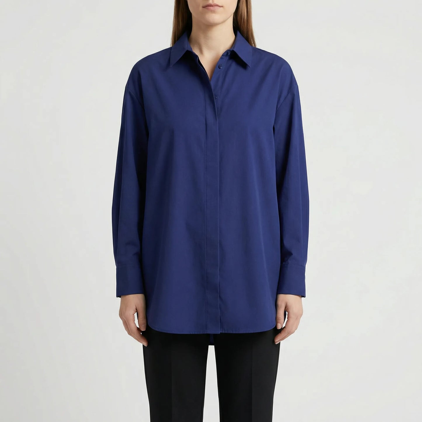 Oversized Blouse Met Omgeslagen Kraag - Blanca