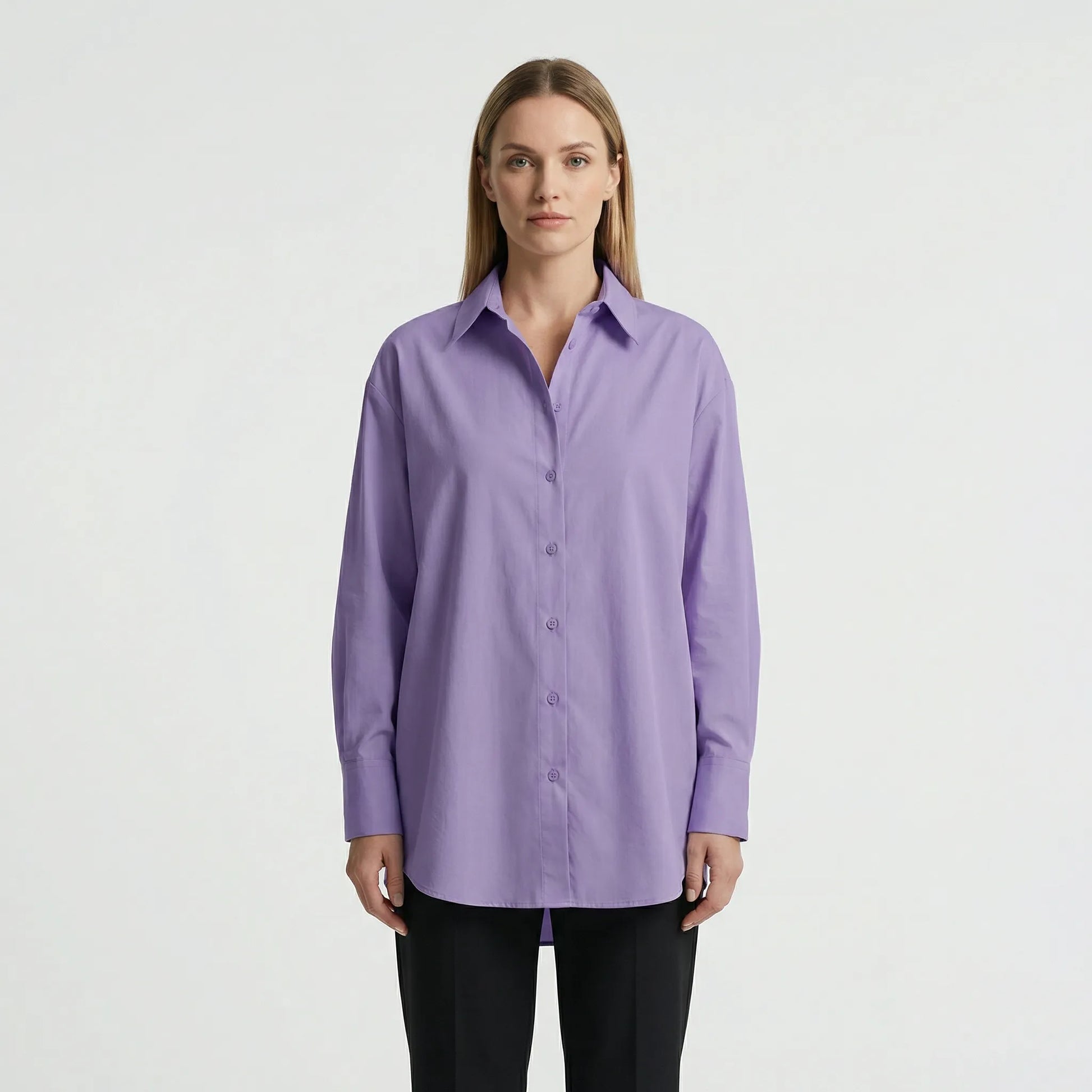 Oversized Blouse Met Omgeslagen Kraag - Blanca