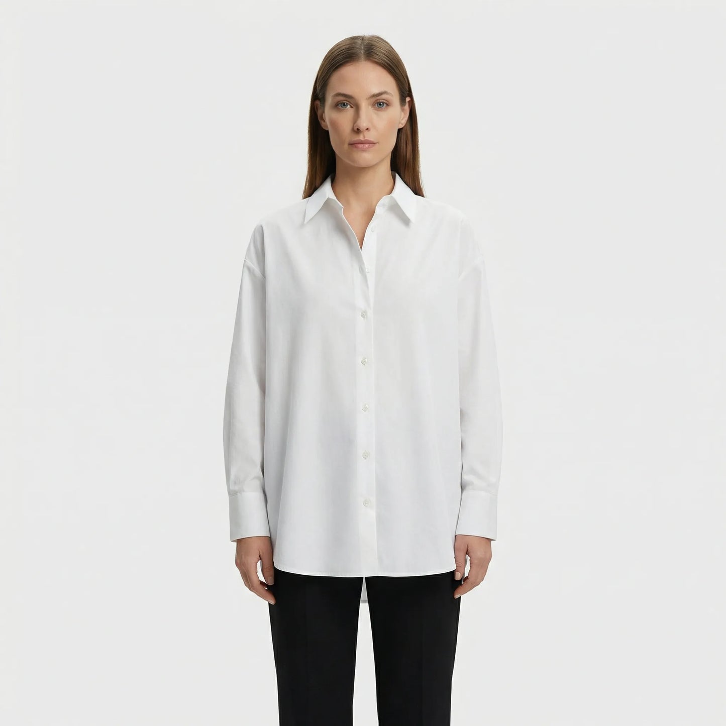 Oversized Blouse Met Omgeslagen Kraag - Blanca