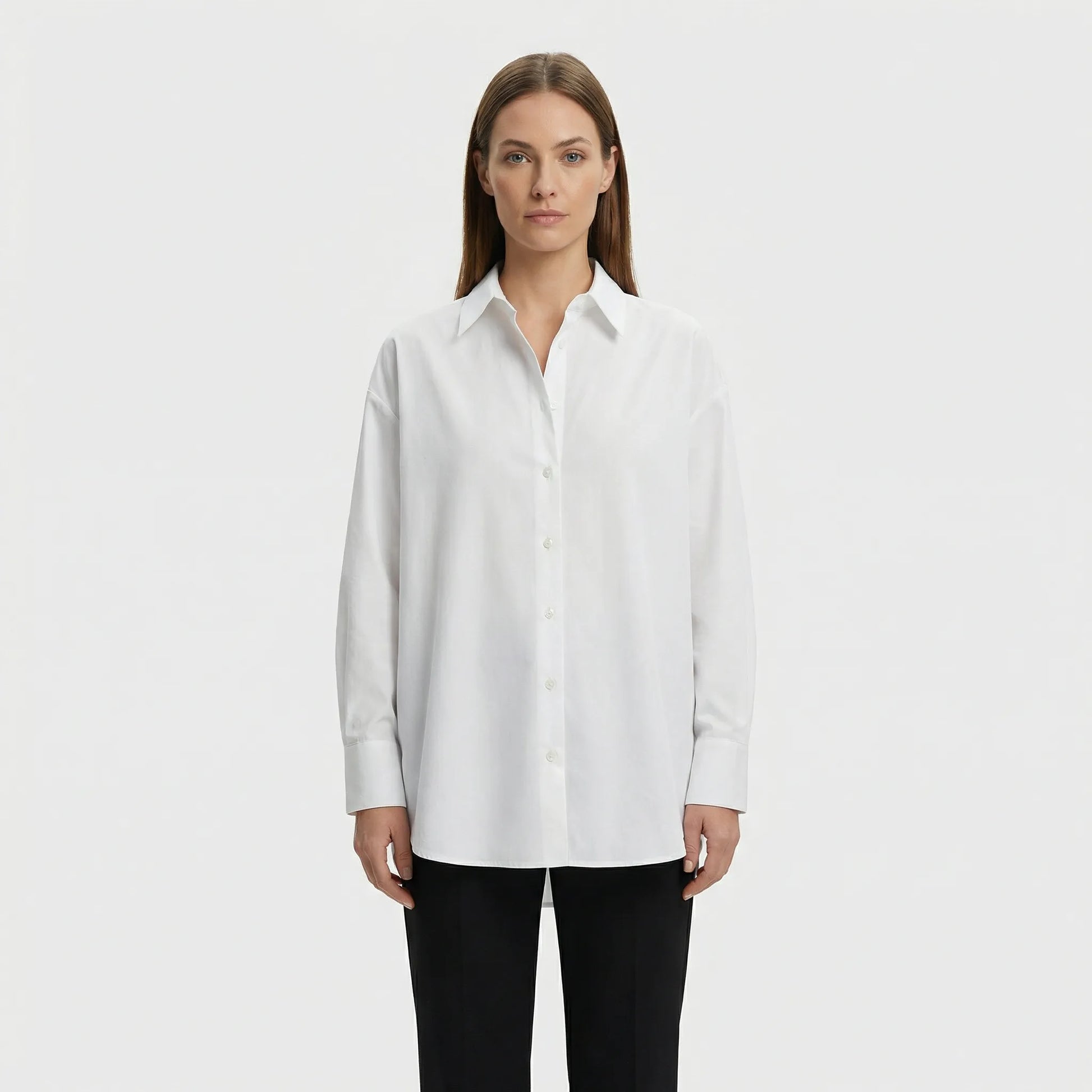 Oversized Blouse Met Omgeslagen Kraag - Blanca