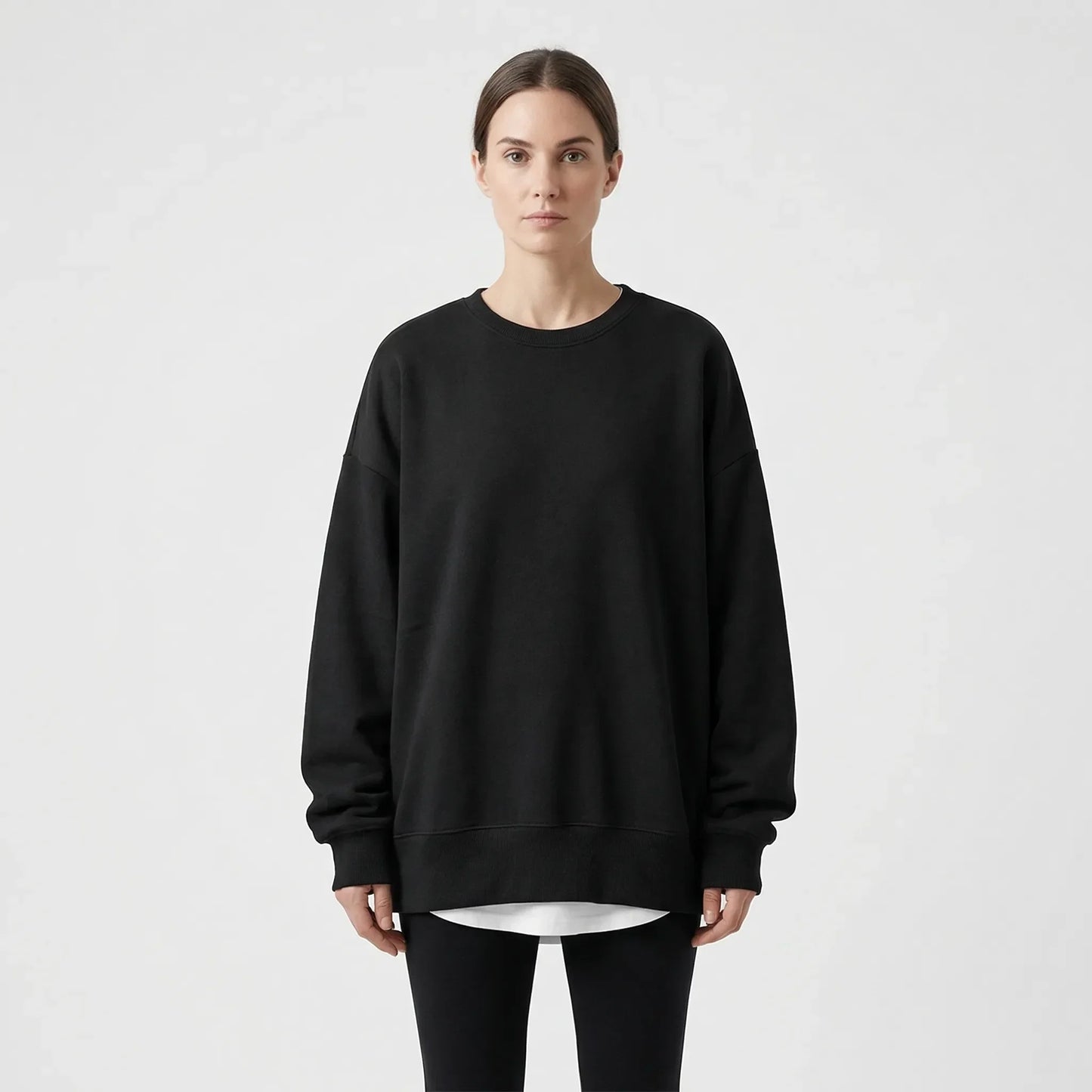 Oversized Crew Neck Jumper - Ruby