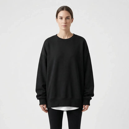Oversized Crew Neck Jumper - Ruby