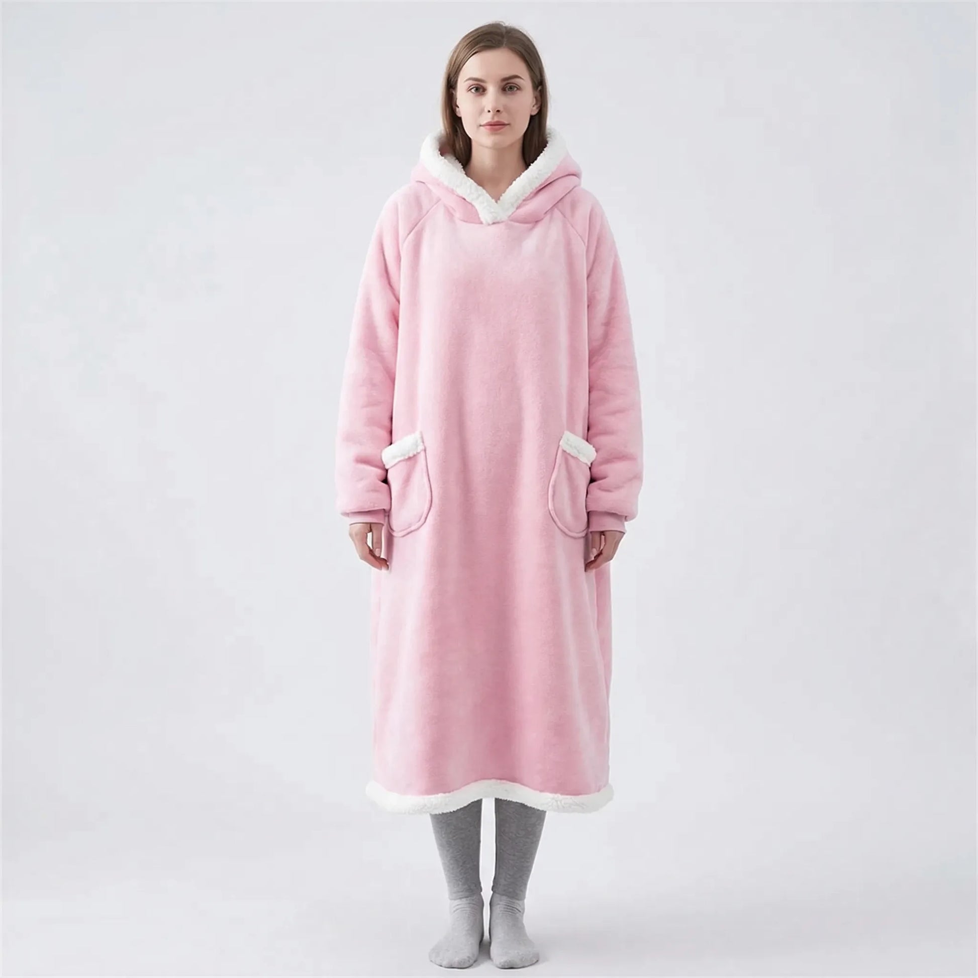 Oversized Hooded Blanket With Front Pocket - Lola