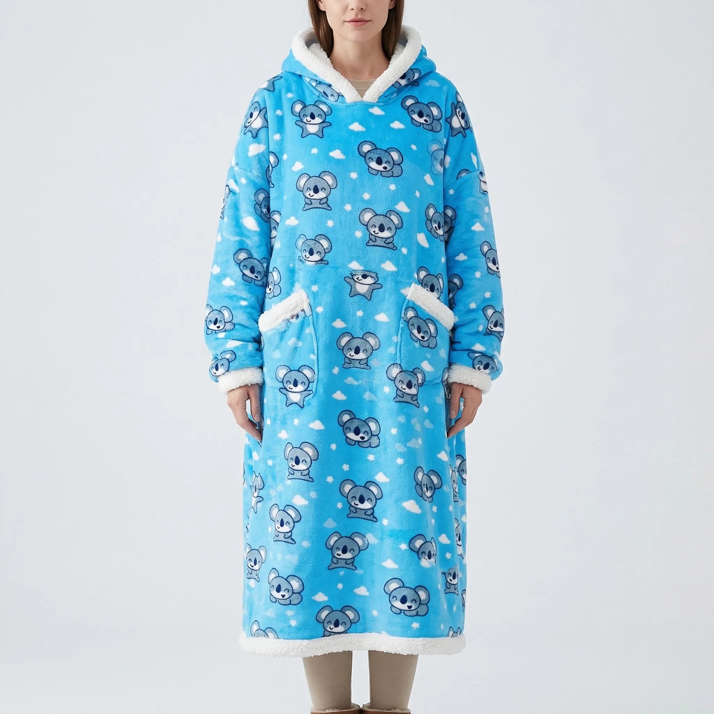 Oversized Hooded Blanket With Front Pocket - Lola