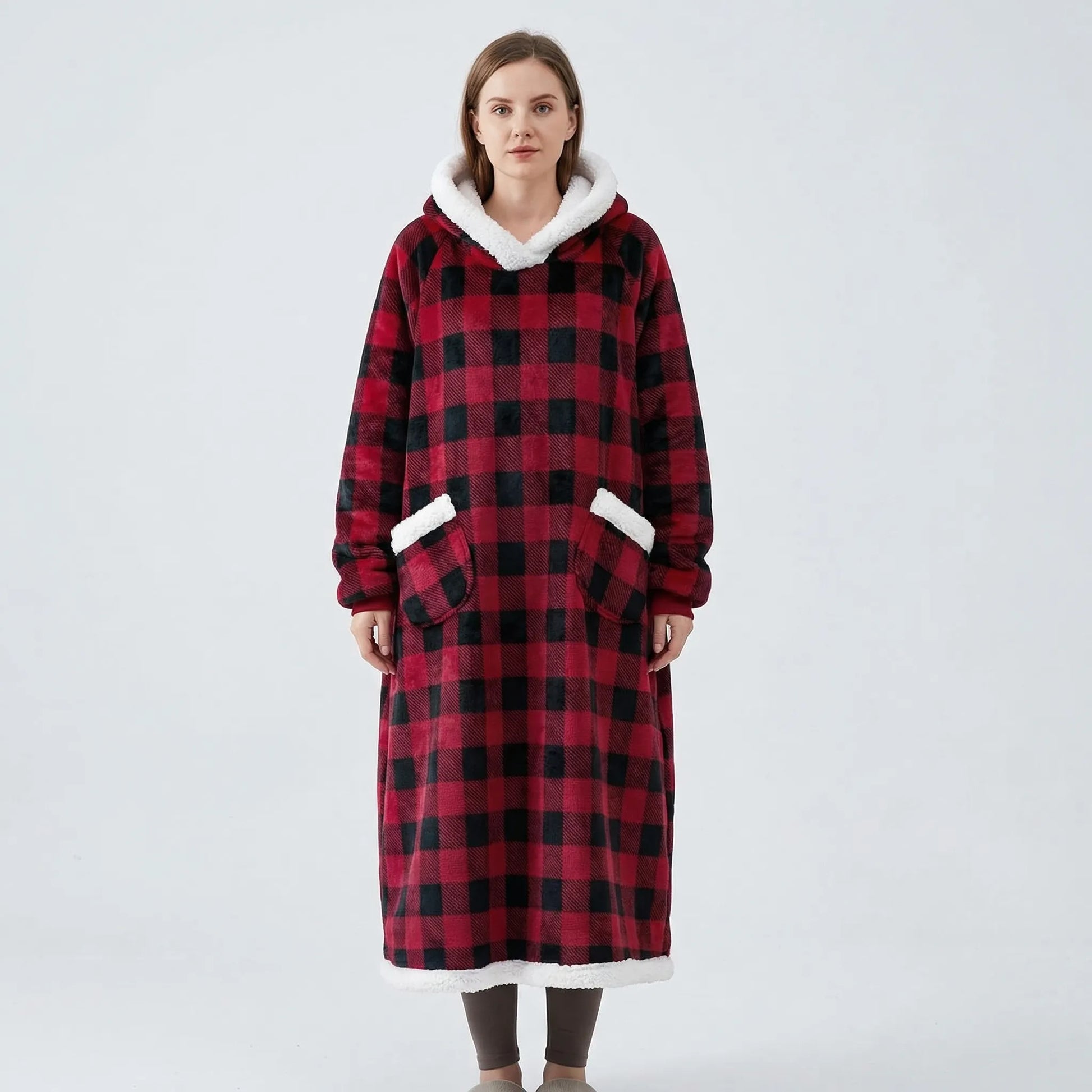 Oversized Hooded Blanket With Front Pocket - Lola