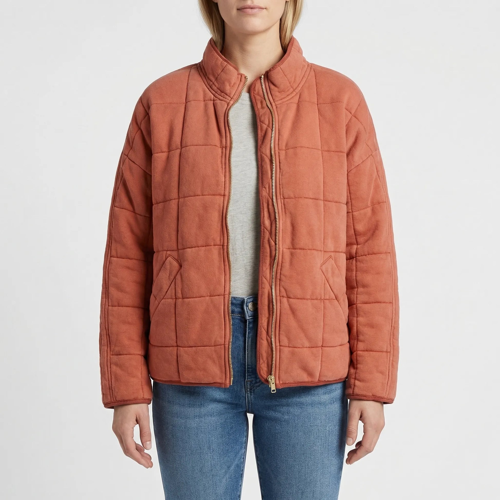 Oversized Quilted Zip-Up Jacket - Kathy