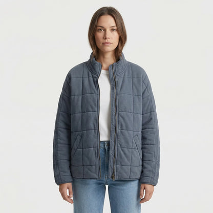 Oversized Quilted Zip-Up Jacket - Kathy