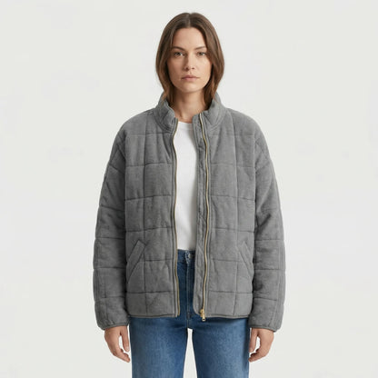Oversized Quilted Zip-Up Jacket - Kathy