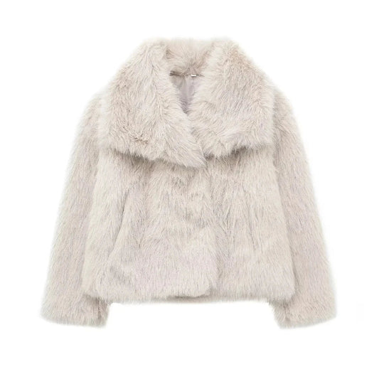 Oversized Winter Coat With Faux-Fur Finish - Elena